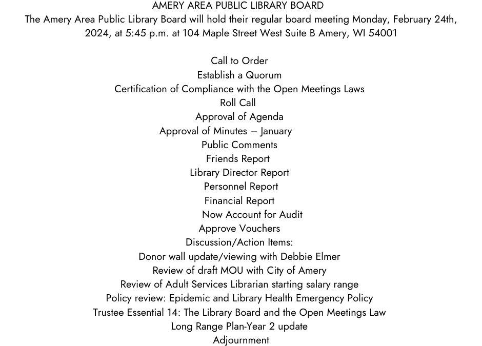 Library Board Meeting