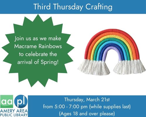 3rd Thursday Crafting: Macrame Rainbows