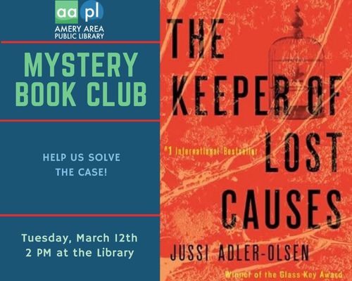 Book for March meeting of the mystery book club