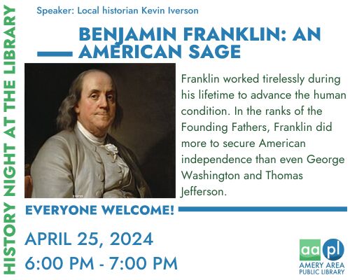 History Night at the Library: Benjamin Franklin – An American Sage