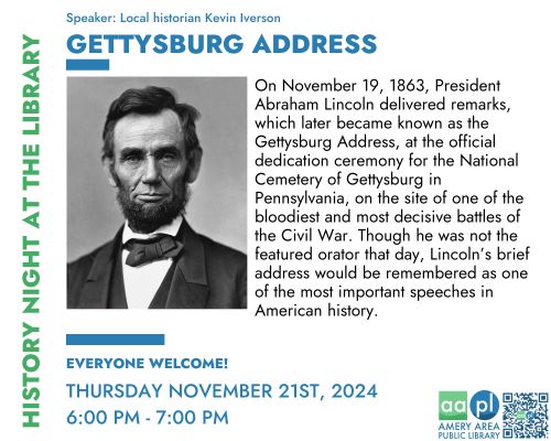 Gettysburg Address history talk poster